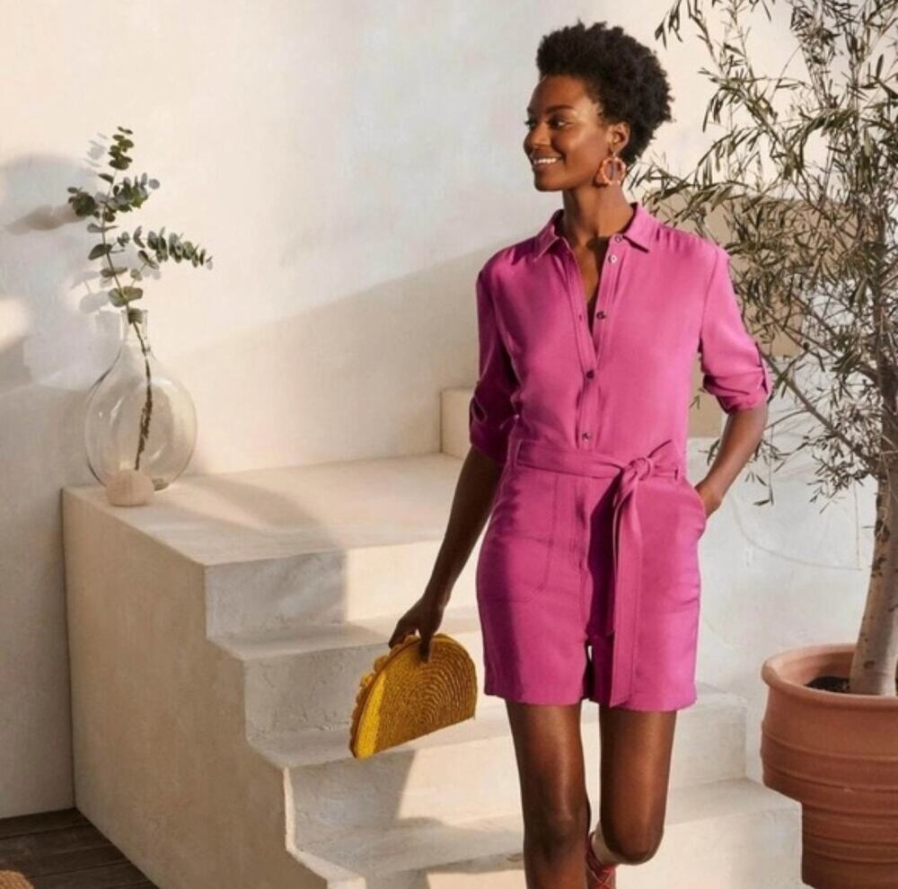 Boden Cosima Romper Playsuit Berry Sorbet Size 2 Petite